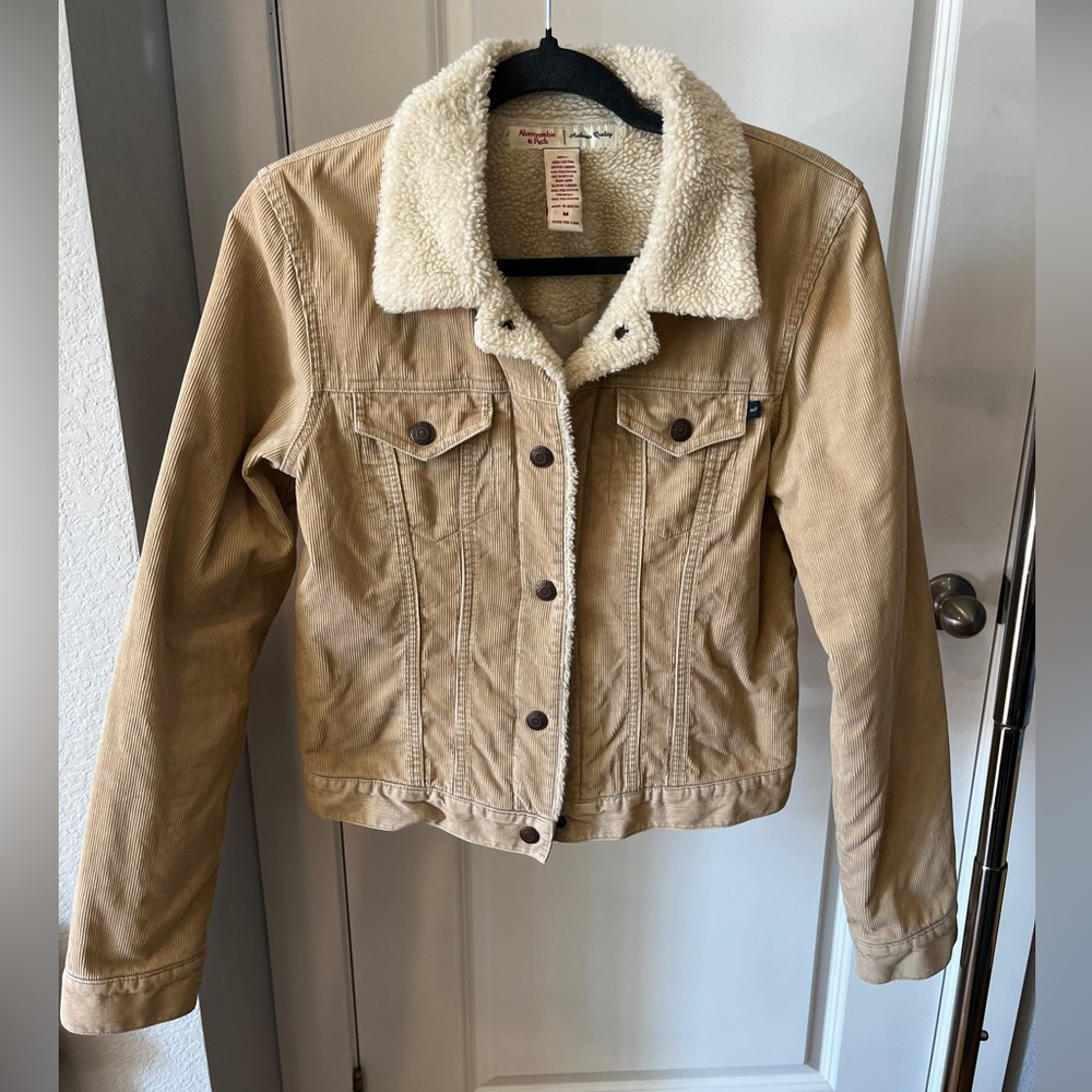 Vintage Y2K Abercrombie corduroy & faux shearling field jacket